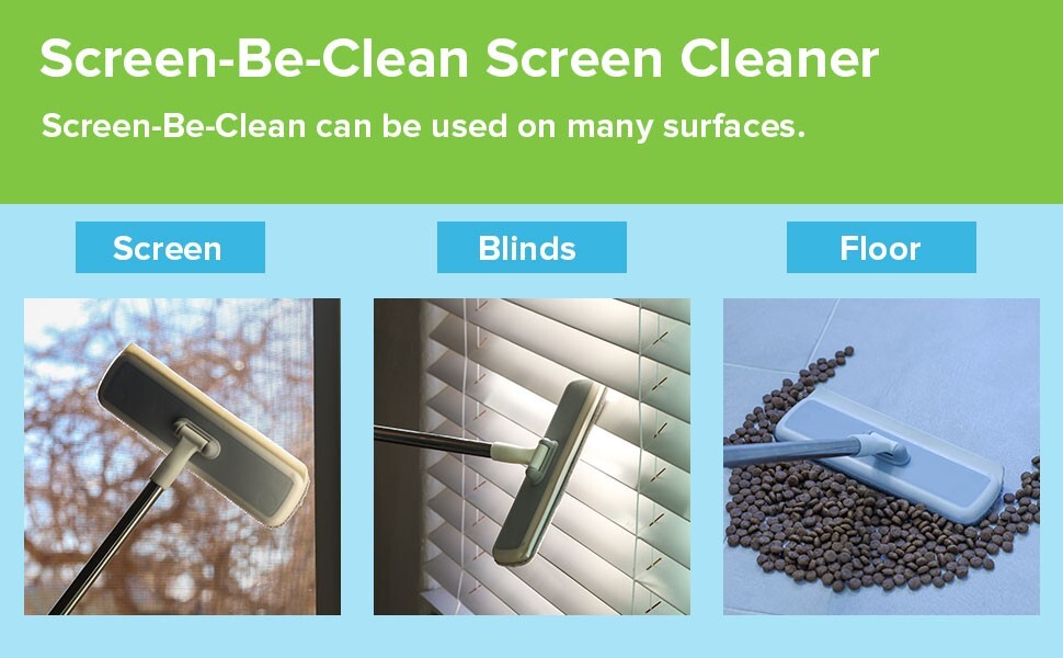 Screen-Be-Clean All Purpose Screen Cleaner Brush, Duster, Window Squeegee