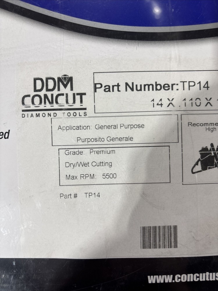 DDM Concut 14” Diamond Tools TP14