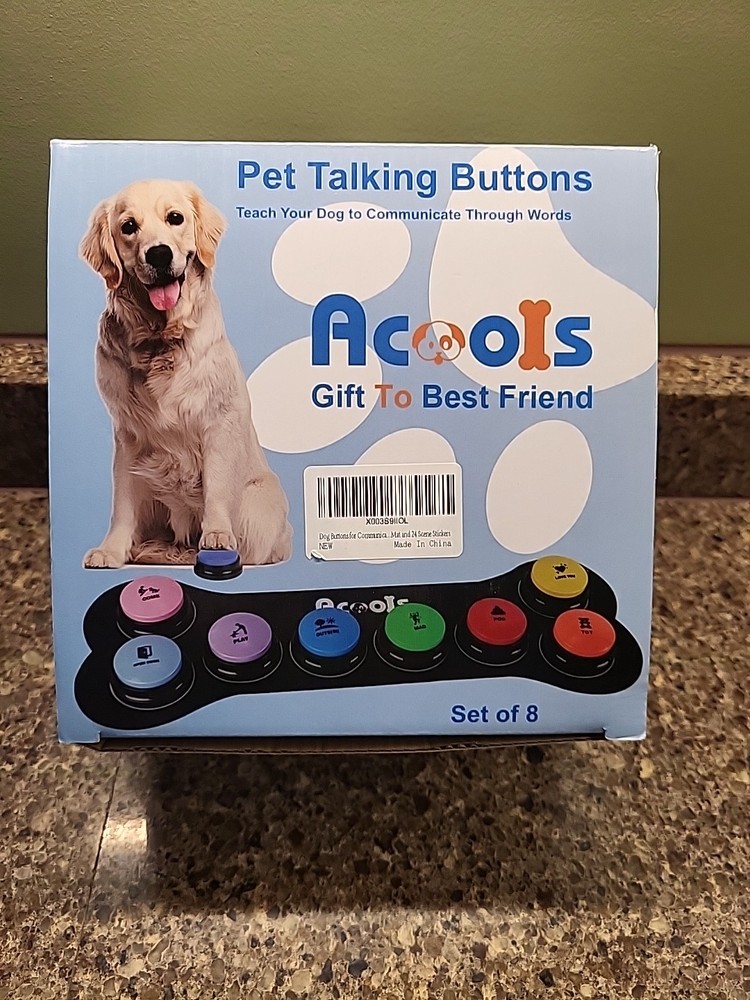 Acools Pet Talking Buttons 8 Pack Dog Training with Waterproof Mat READ!!