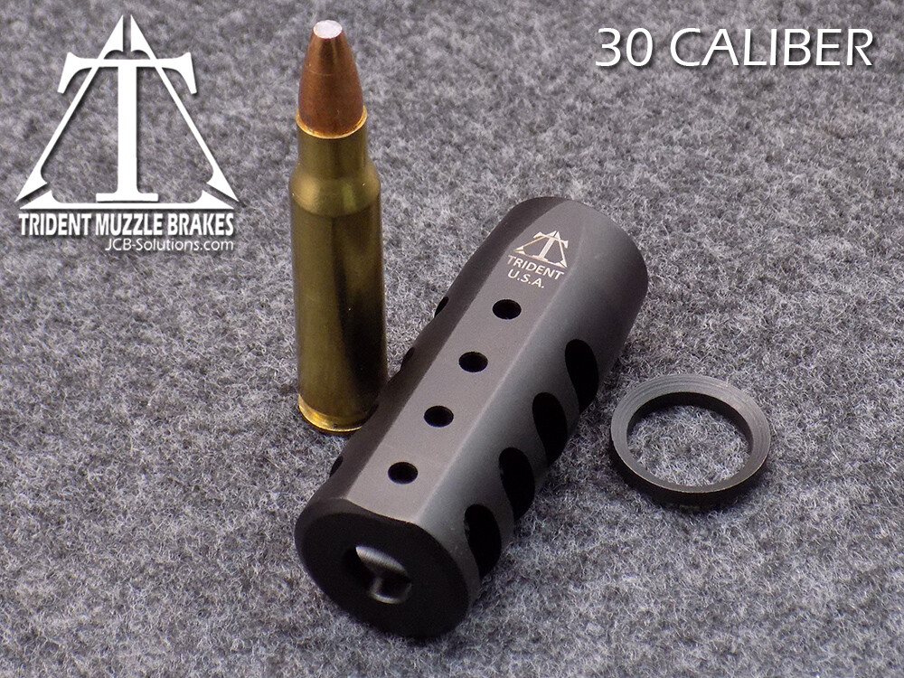 5/8x24 308 Nitride finish muzzle brake with crush washer. Made in the U.S.A.