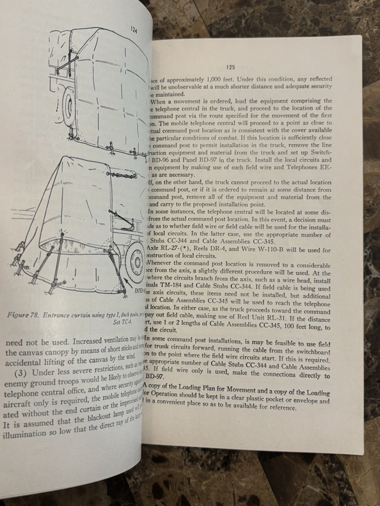 WWII WAR DEPARTMENT TECHNICAL GUIDE TELEPHONE CENTRAL OFFICE SET TC-4