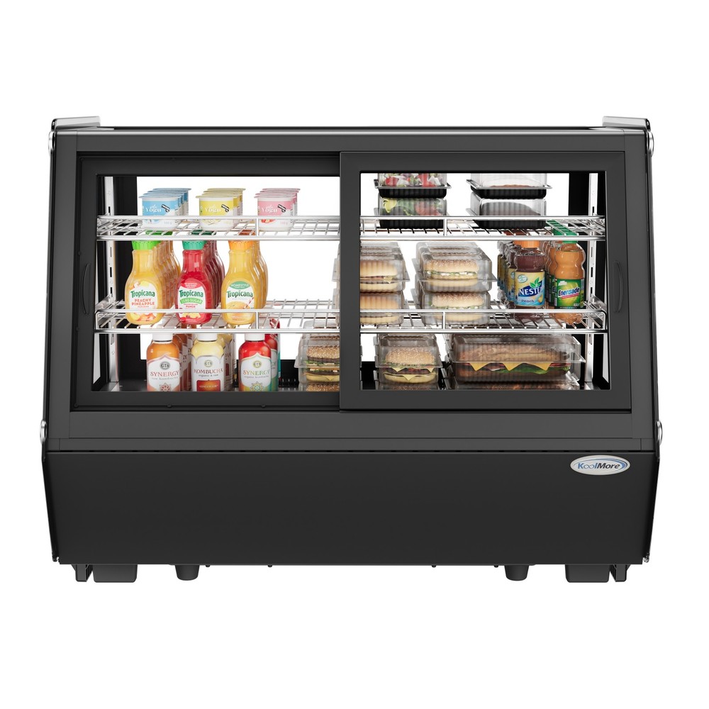 Koolmore CDC-165-BK Display Case, 35" Black, Front & Rear Doors, Temp Control...