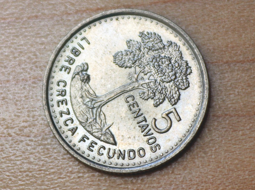 1997 Guatemala 5 Centavos Kapok Tree