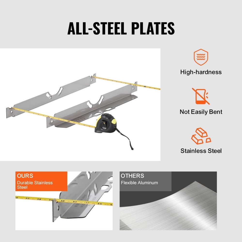 Toe Alignment Tool Plates With 2 Tape Measures, Car Wheel Alignment Gauge Set