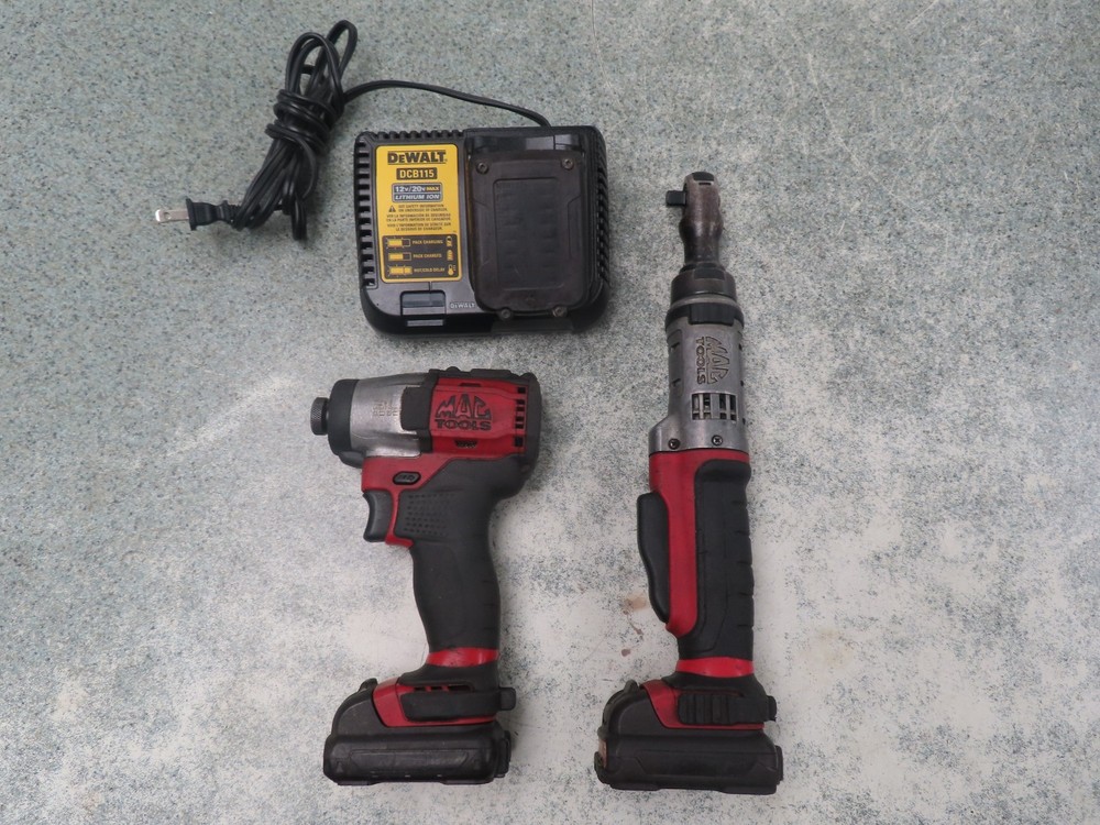 MAC Tools Brushless 12v Max 1/4" Hex Impact & Ratchet Combo Bundle