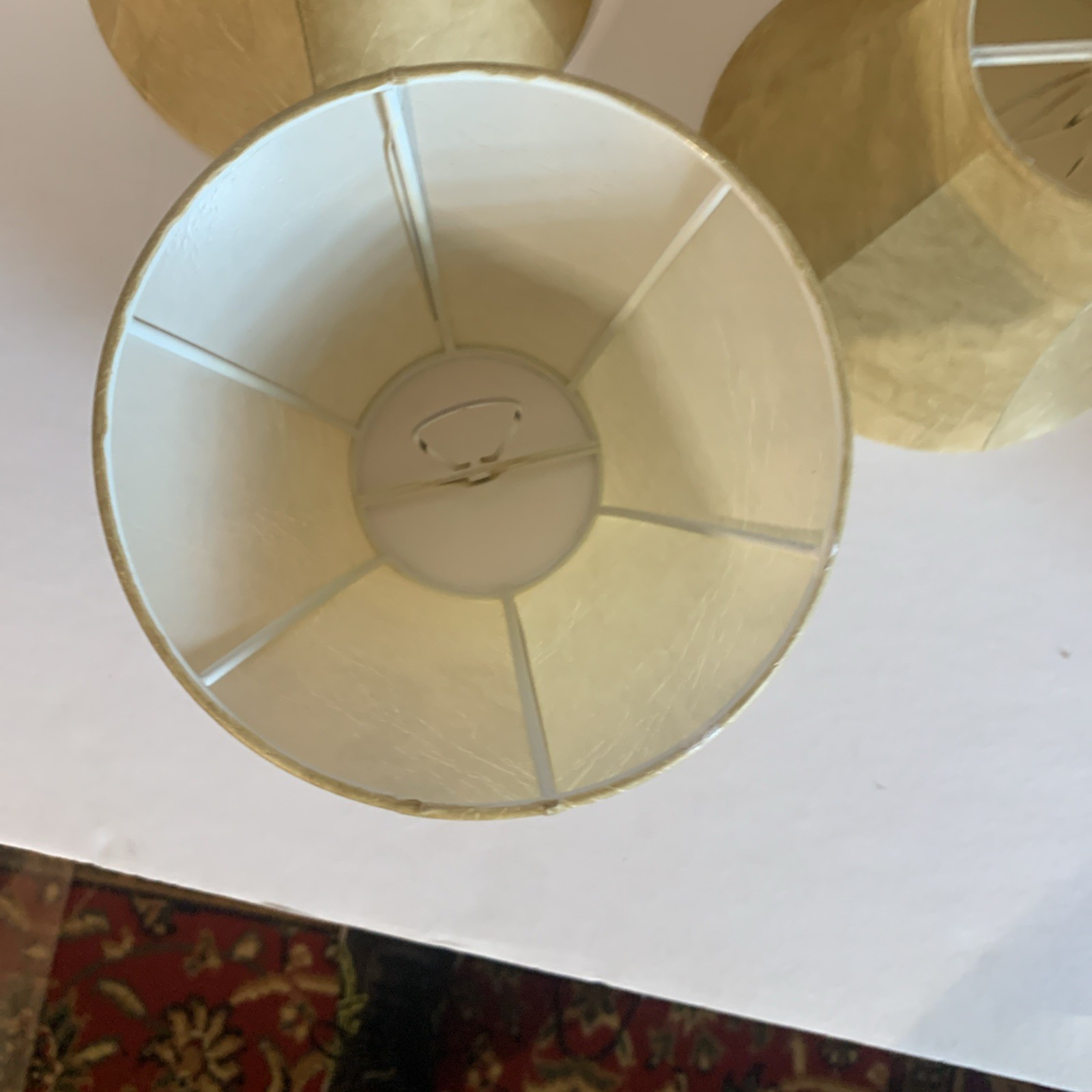 Lampshade 6 small bell shaped champagne beige color 4 1/2"H Bottom 6"