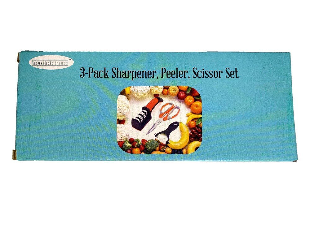3 BOXES Household Trends Knife Sharpener +Multifunctional Kitchen Shears +Peeler