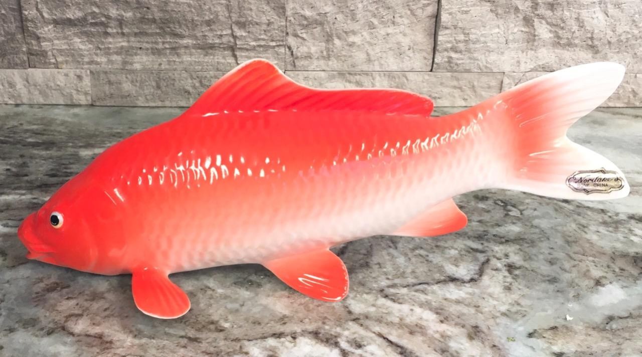 Noritake Koi Fish figurine Japan Japanese gold Nippon vintage MINT LARGE