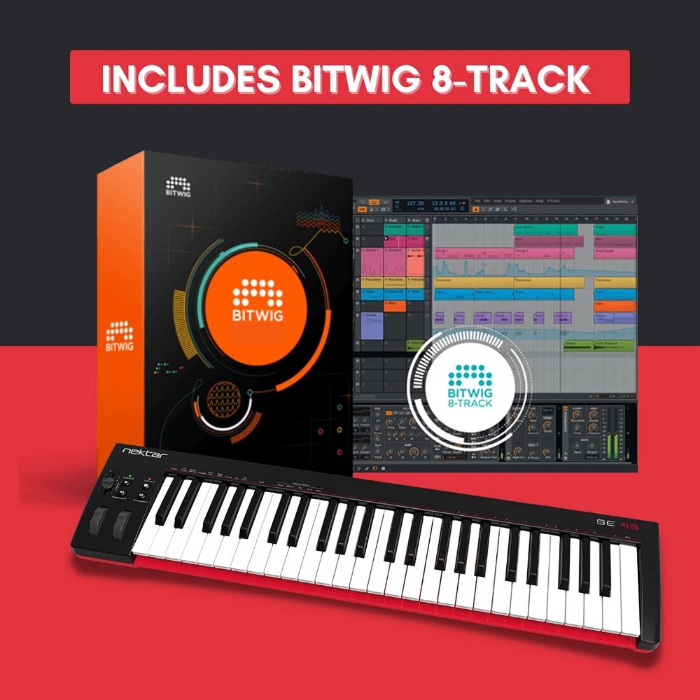 49Key MIDI Controller, Compact Keyboard for Music Production and Performance