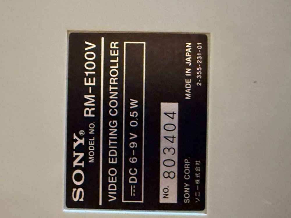 Sony RM-E100V Video Editing Controller