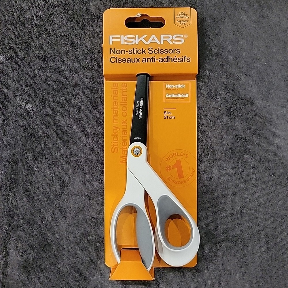 Fiskars non-stick scissors 8 inch Sticky Materials Precision Ground Stainless