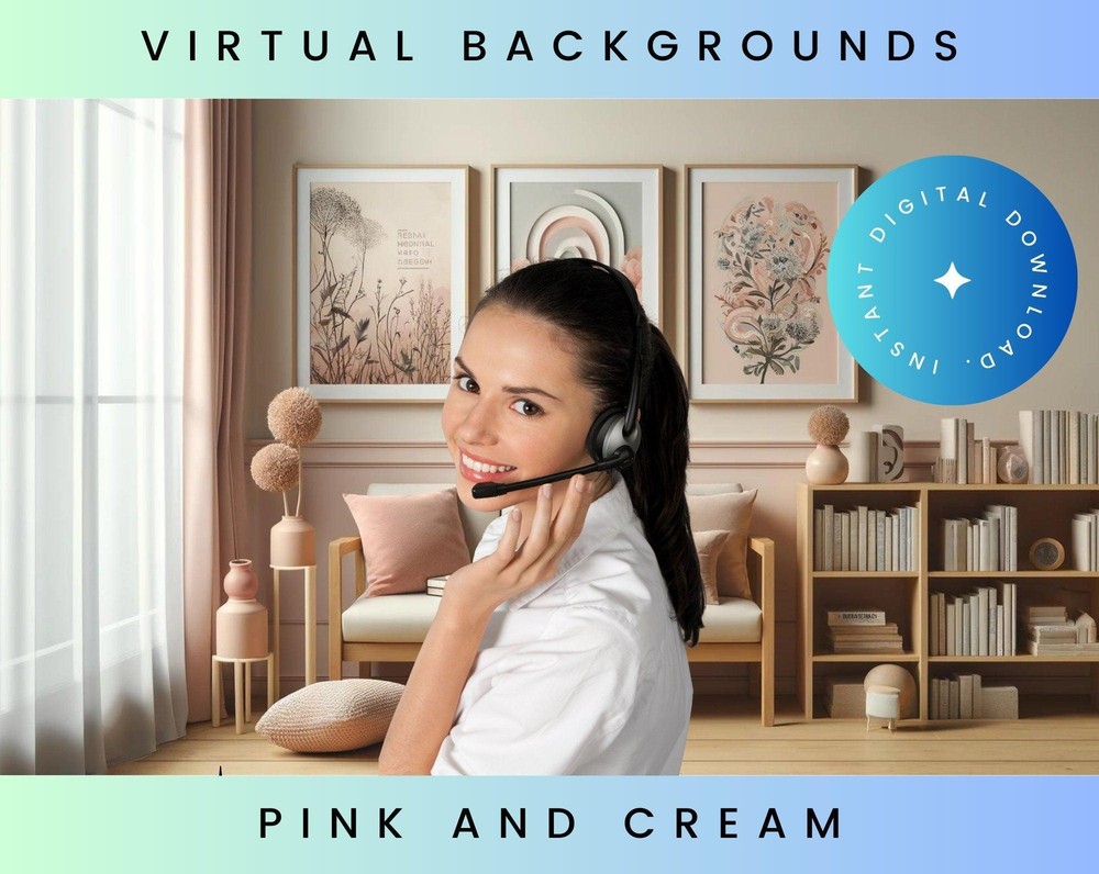 Pink Cream Office Zoom Backgrounds