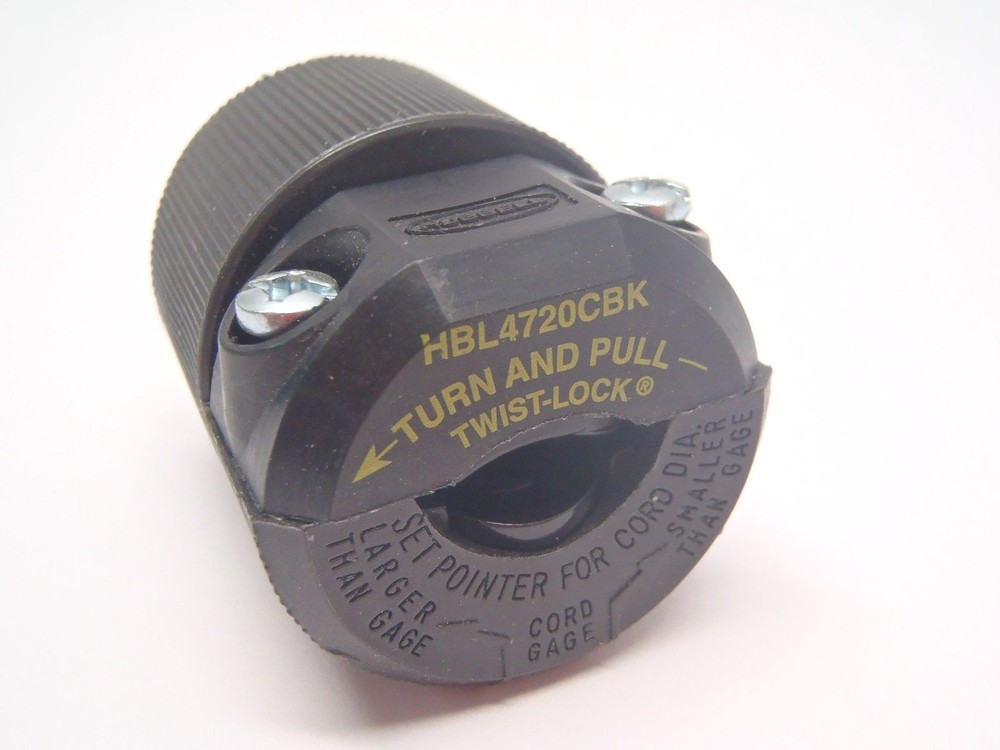 Hubbell HBL4720CBK Insulgrip Twist-Lock Plug