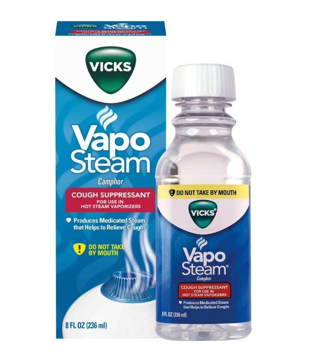 Vicks VapoSteam Medicated Liquid with Camphor, a Cough Suppressant, 8 Oz – VapoS