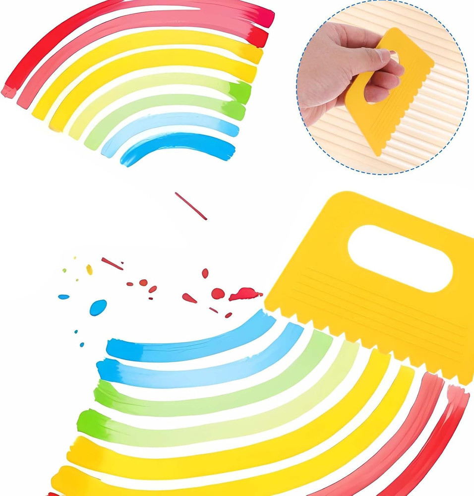 4PCS Plastic Paint Scraper Tools for Canvas Texture Art DIY Painting Crafts