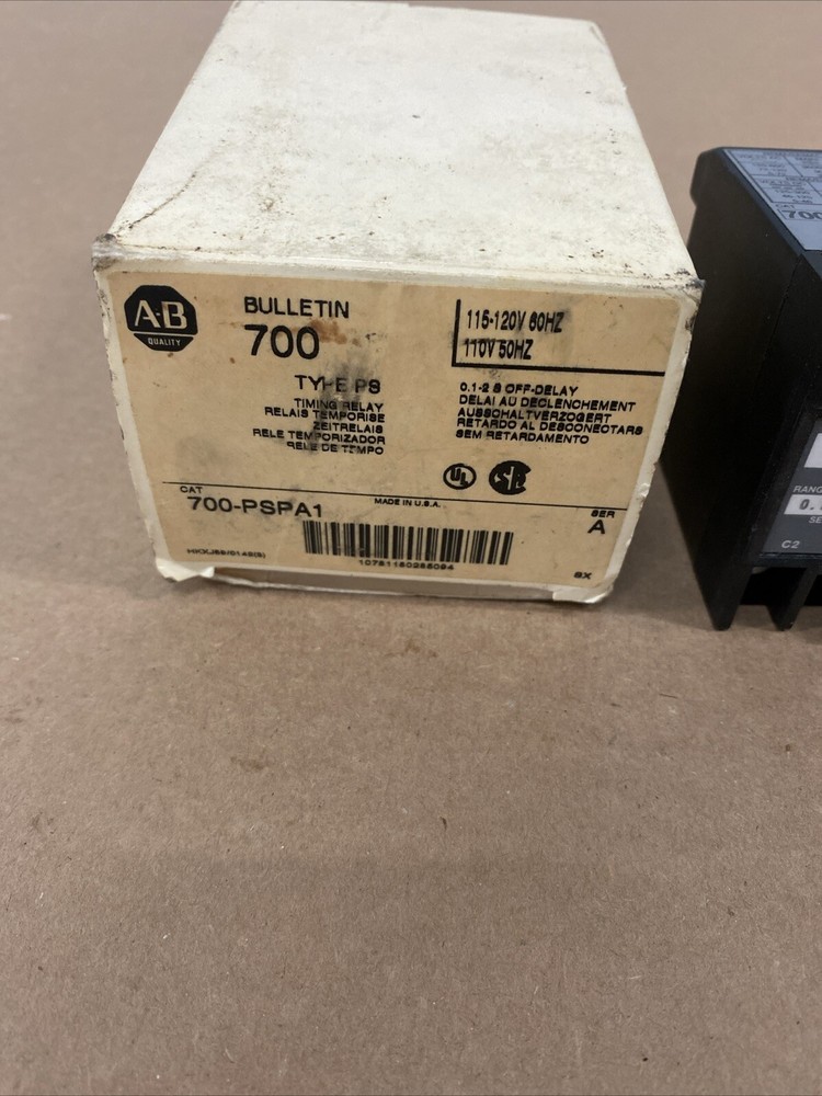 ALLEN BRADLEY 700-PSPA1 SOLID STATE TIMER 0.1-2 SEC OFF-DELAY SERIES A