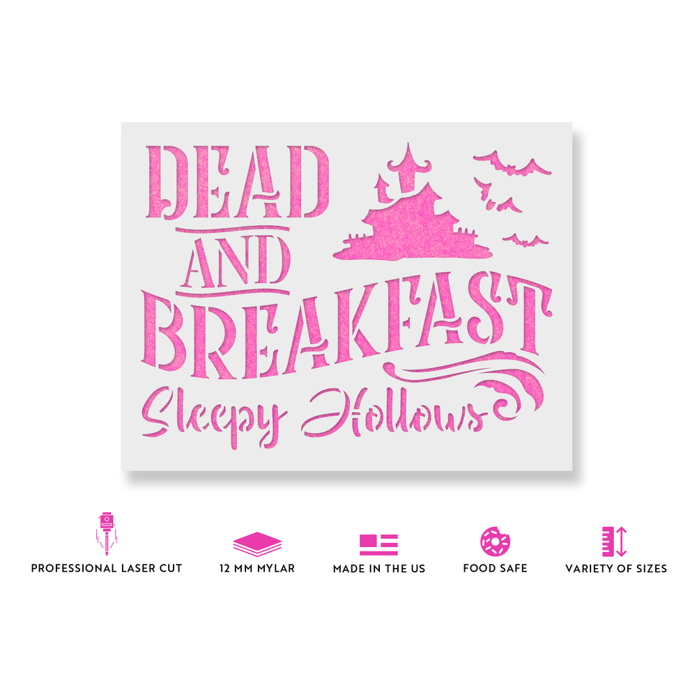 Dead And Breakfast Stencil - Reusable Stencils for DIY Projects