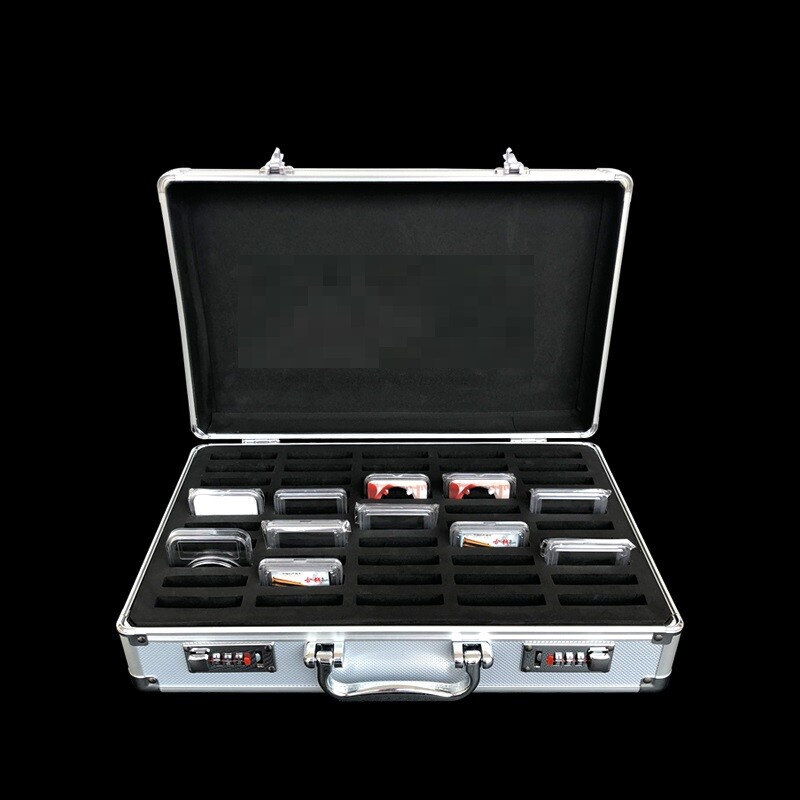 Aluminum Frame Storage Box Case with Lock for 50 PCGS NGC Coin Holders Slabs