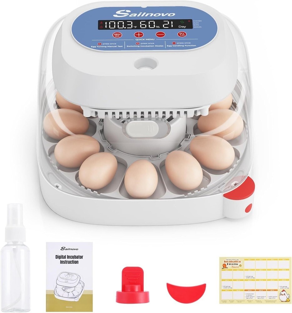 12 Egg Incubators for Chicken Eggs with 3 Modes & 360° View Automatic Turning🔥