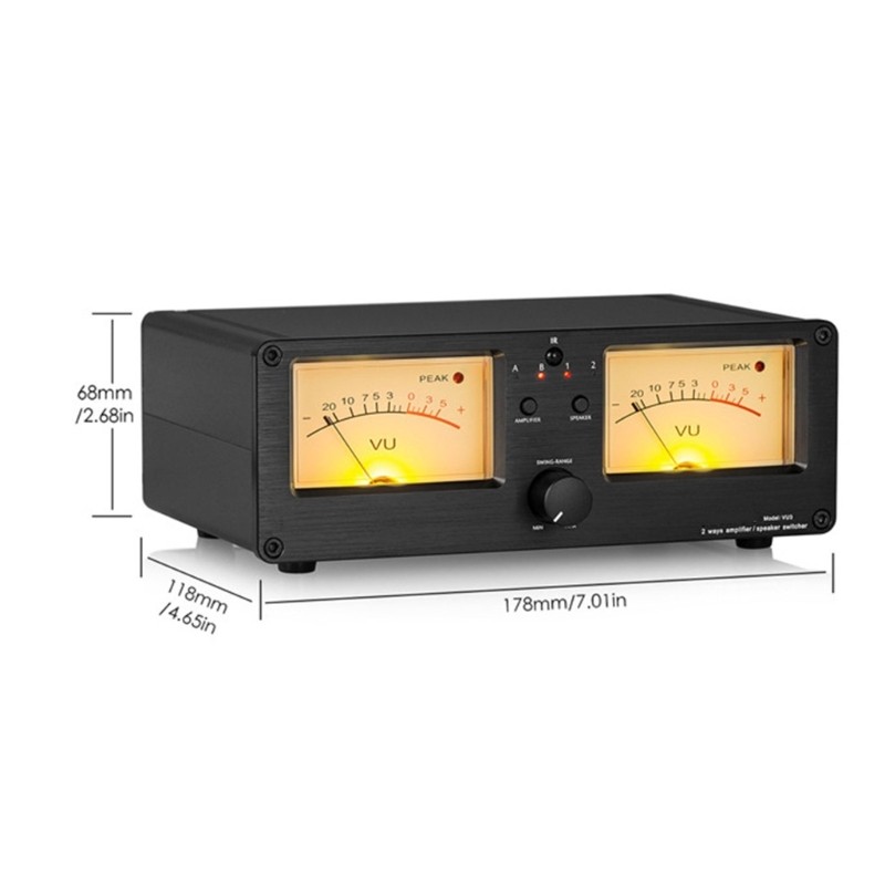 Level Meter Analog Meter 2 In 2 Out Sound Switcher Splitter Remote Controller