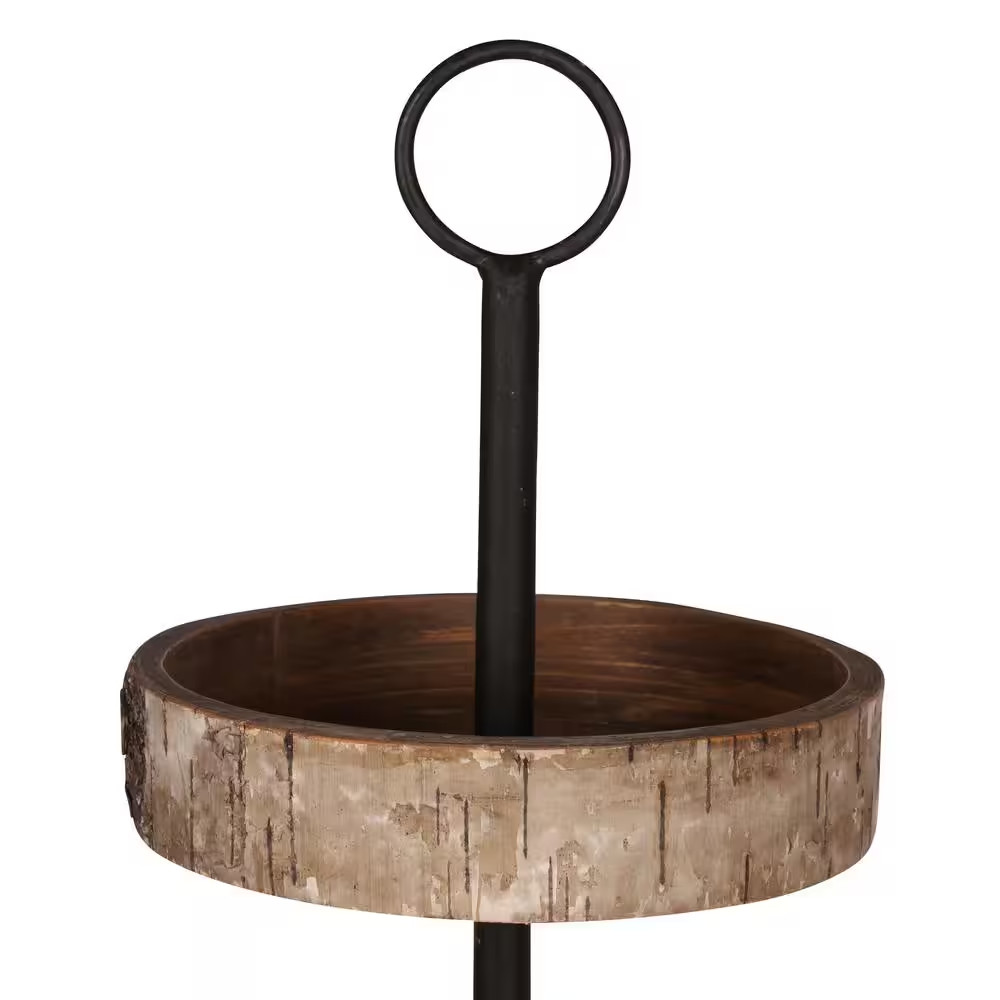 White Rustic Brown/Black Decorative Tray