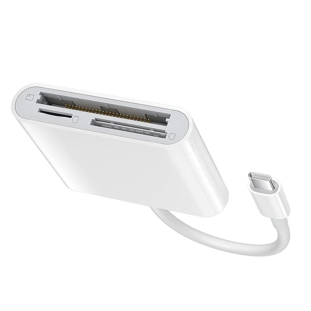 USB C Card Reader Adapter for CF SD TF Memory Cards Compatible with iPad Mac