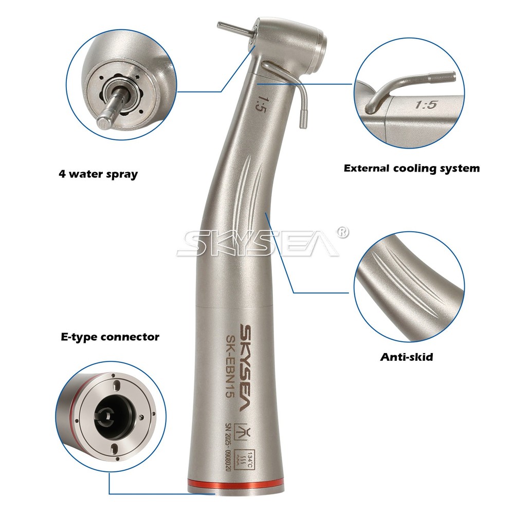 Dental Electric 1:5 Contra Angle Increasing Handpiece External Cooling E-type dk