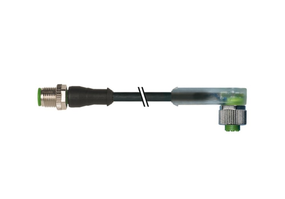 M12 pcs 0° / M12 Bu. 90° A-cod. LED - 2.5m