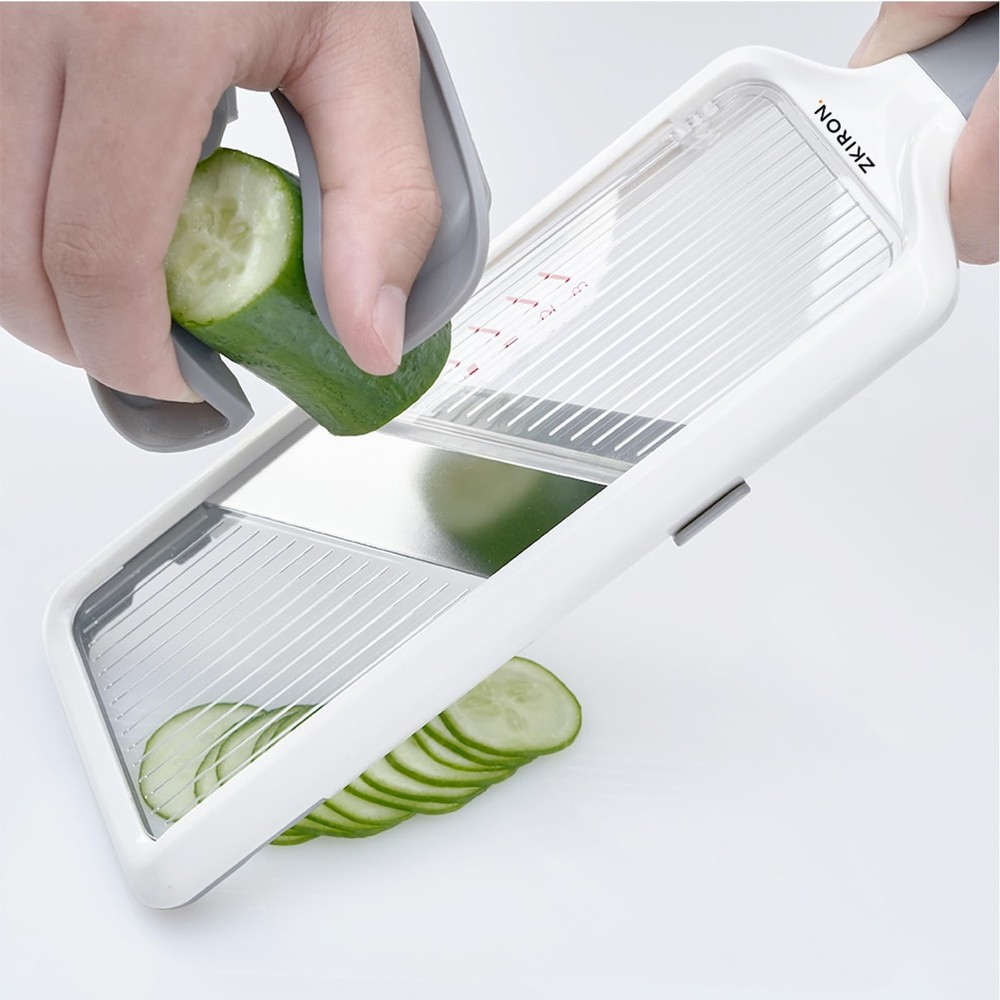 Handheld Mandoline Slicer for Kitchen - Adjustable 3-Thickness Vegetable Slic...