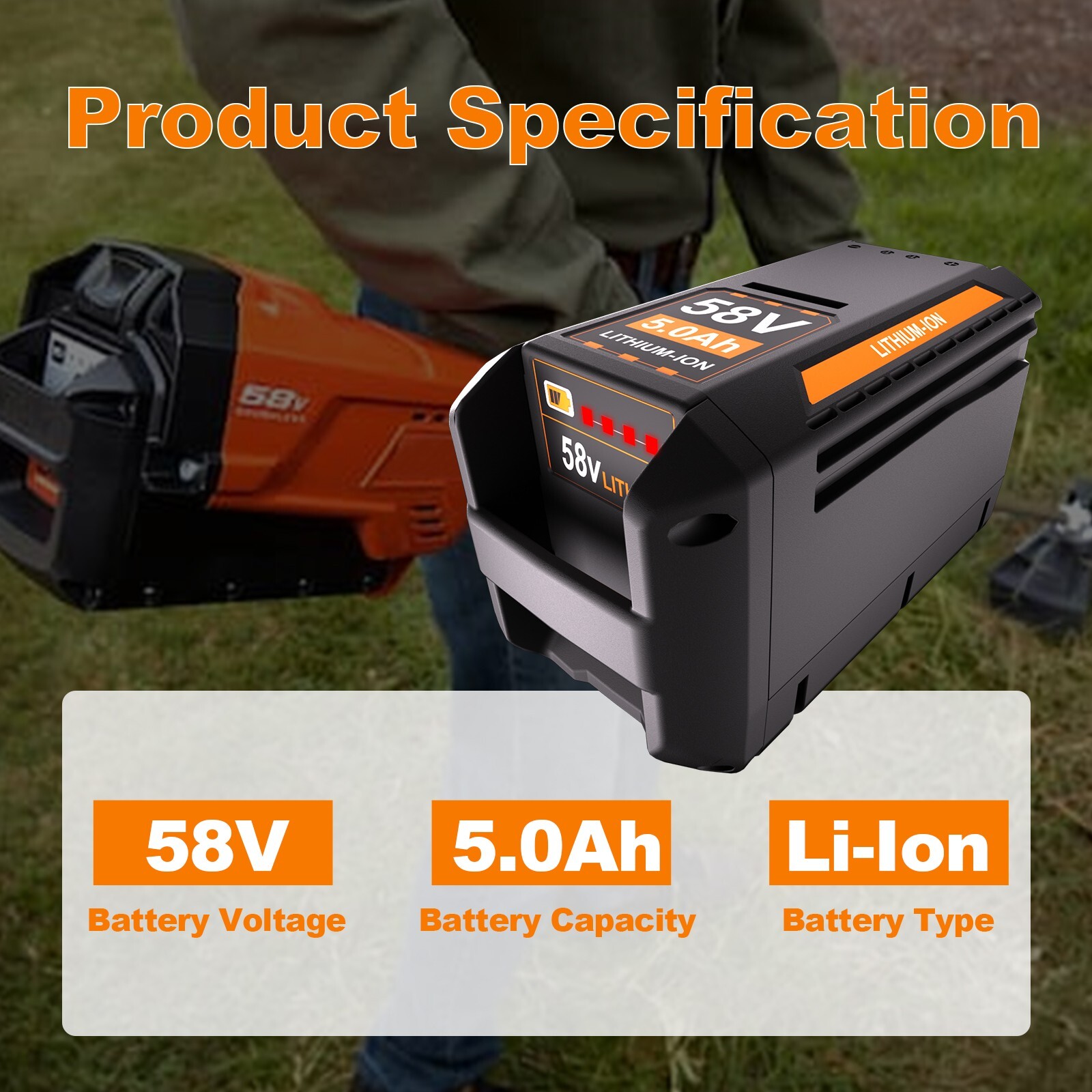 2x for Echo 58V Cordless 5.0Ah Lithium-ion Battery CBP-58V40 CBP-58V2AH CHT-58V