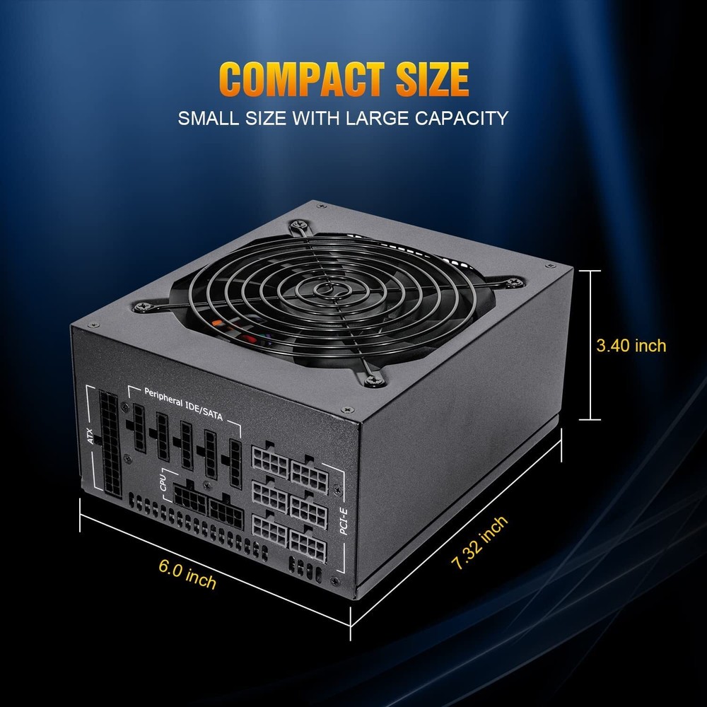 1600w Mining Power Supply Fully Modular PSU for ATX PC Case & Mining Rig