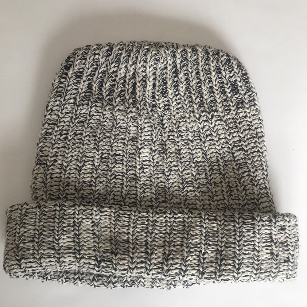 Love Your Melon cuffed White Gray Hat Beanie