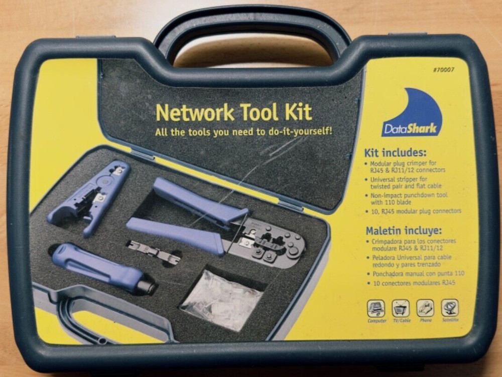 Data Shark Network Tool Kit #70007 With Cable And Ends