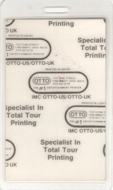 RUSH 1984 / 1985 GRACE UNDER PRESSURE WORLD TOUR TOTAL ACCESS PASS No. 2 / NMT