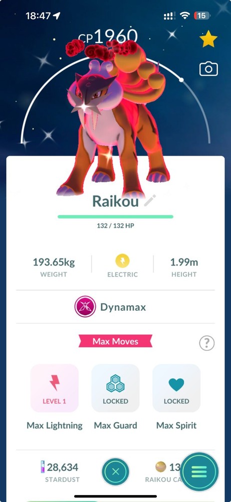 Shiny Dynamax Raikou - PTCs - Read Description