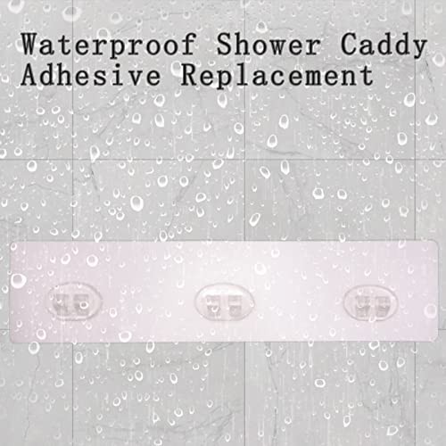 2 Pack Shower Caddy Adhesive for Replacement, Strong Transparent -2pcs 3 Hooks