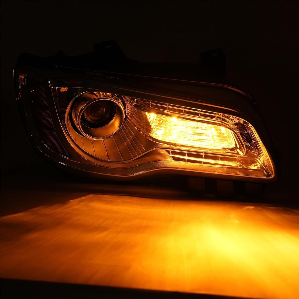 Halogen Headlight Assembly Compatible with 2011-2023 Chrysler 300 DRL Chrome....