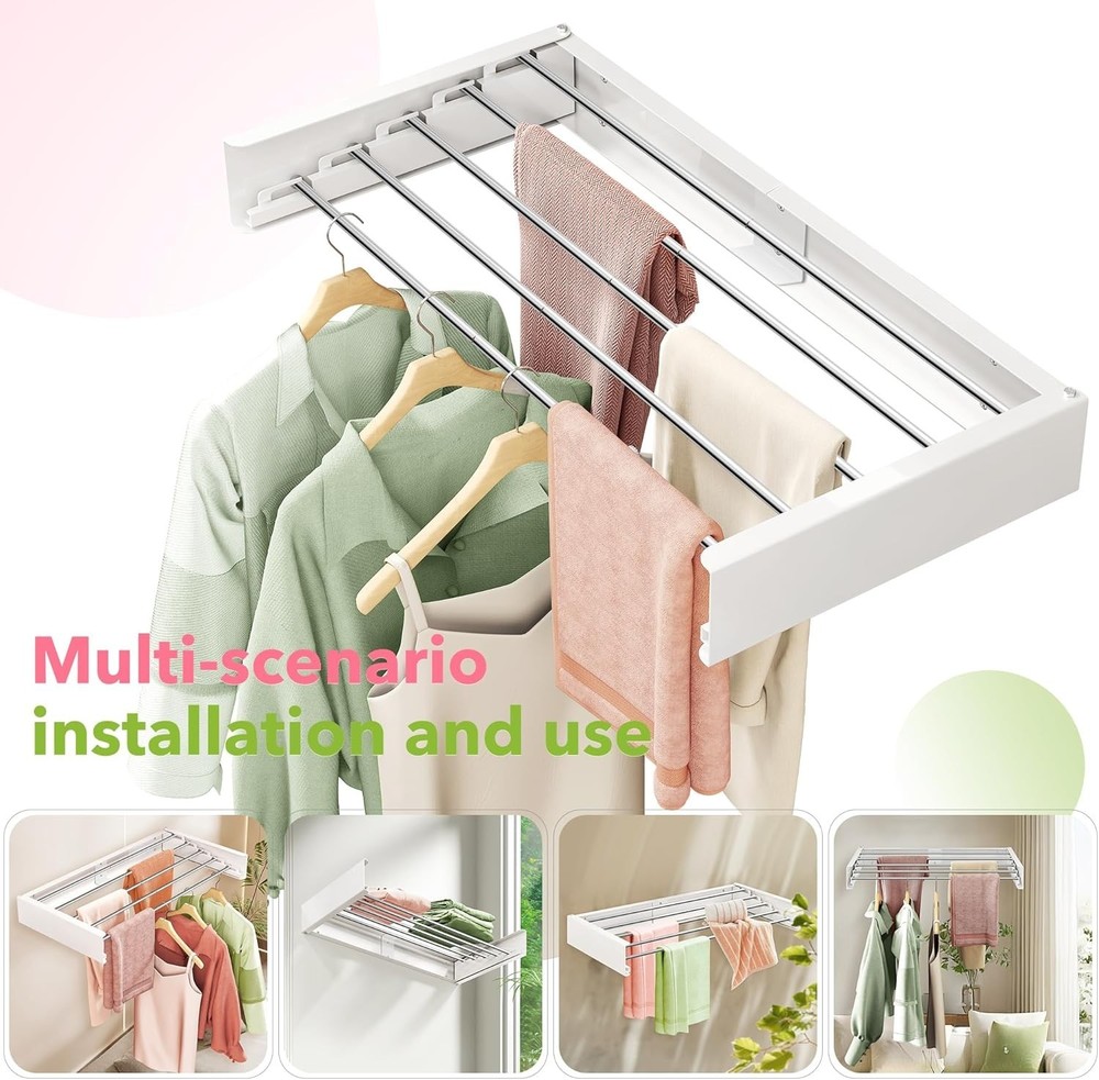 Foldable Stainless Steel Wall Drying Rack - Stylish & Durable Laundry Solution