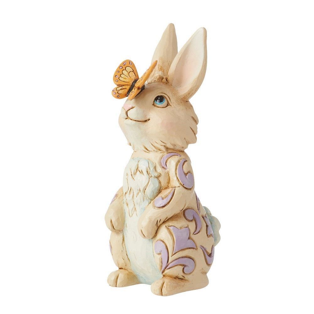 Jim Shore Heartwood Creek Easter Mini Bunny With Butterfly Figurine 6014394