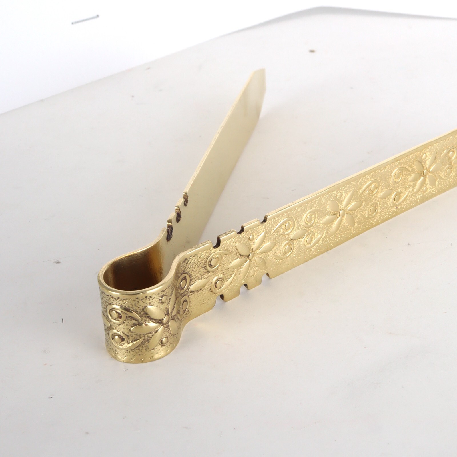 Polished Brass Floral Incense Charcoal Tongs for Church or Home Use 4.25 Inch