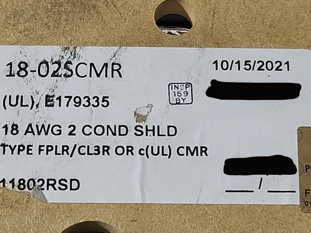 Advanced Digital 11802RSD 18/2C Shielded Riser Security/Alarm Cable Gray /100ft