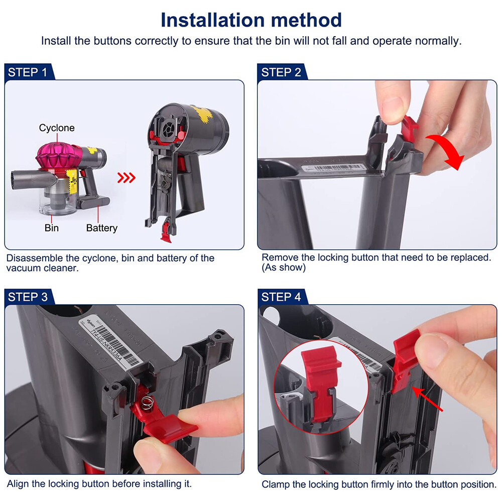 Dust Bin Locking Button for Dyson V7 V8 Vacuum Cleaner Replacement part