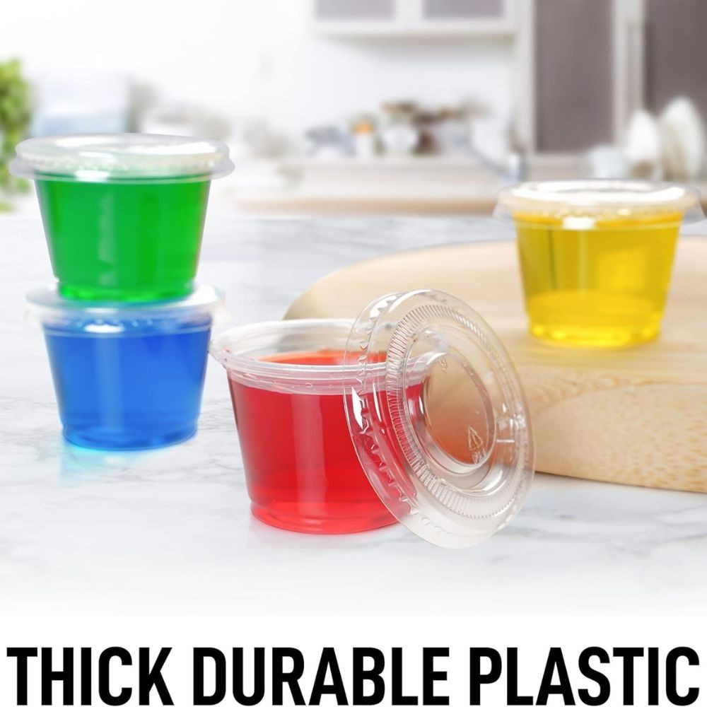 Simple Craft Plastic Portion Cups with Lids – 50, 100 & 200 Pack Containers
