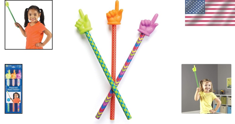 Learning Resources Patterned Hand Pointers - Perfect for Classroom Participation