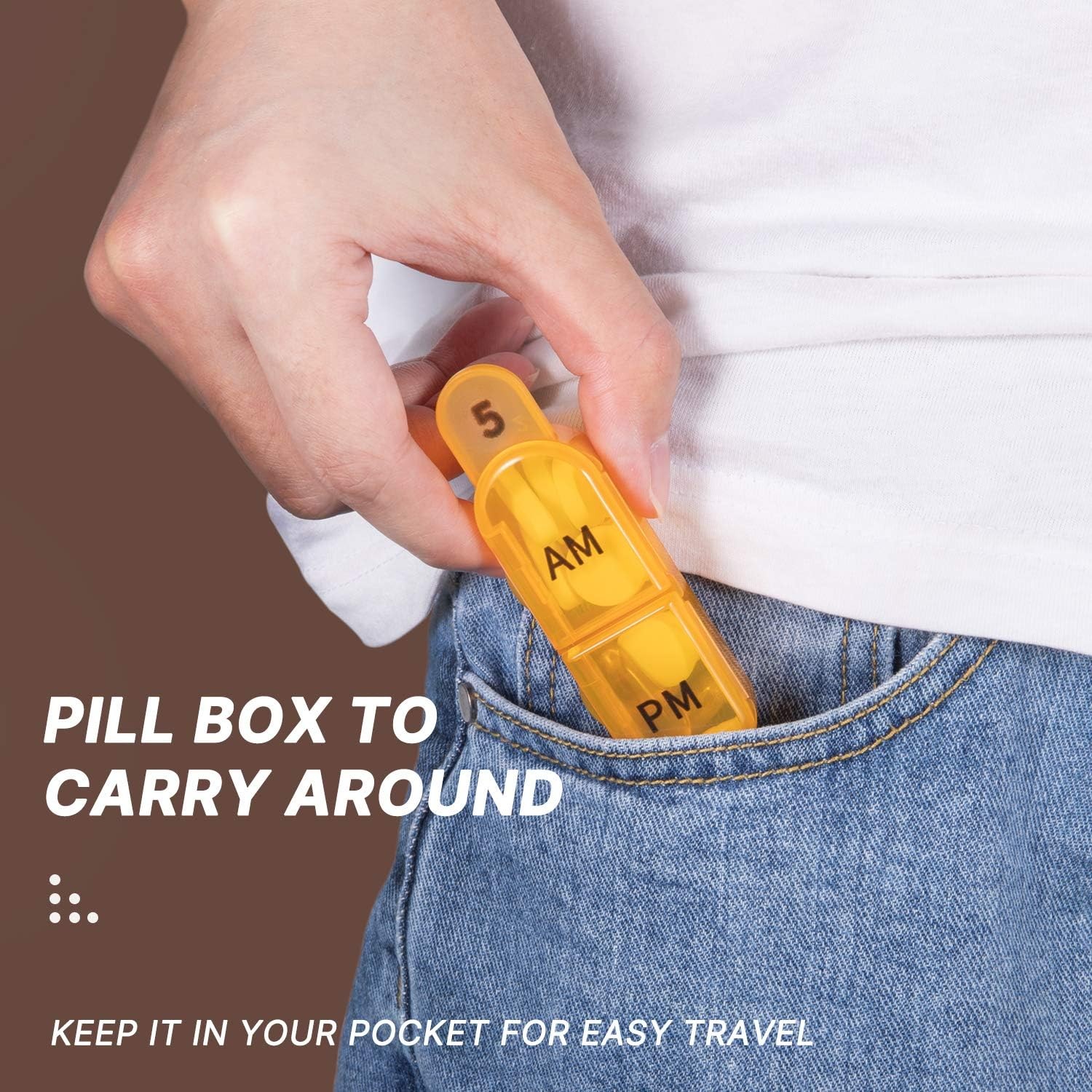 Daviky Monthly Pill Box Organizer 2 Times a Day - 30 Day Pill Box AM PM,BPA Free