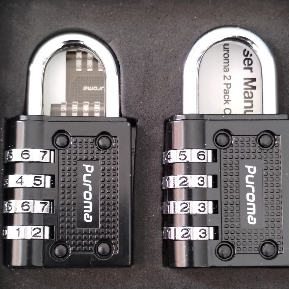 Puroma 2 Pack Resettable Combination Padlocks PMCL with Case