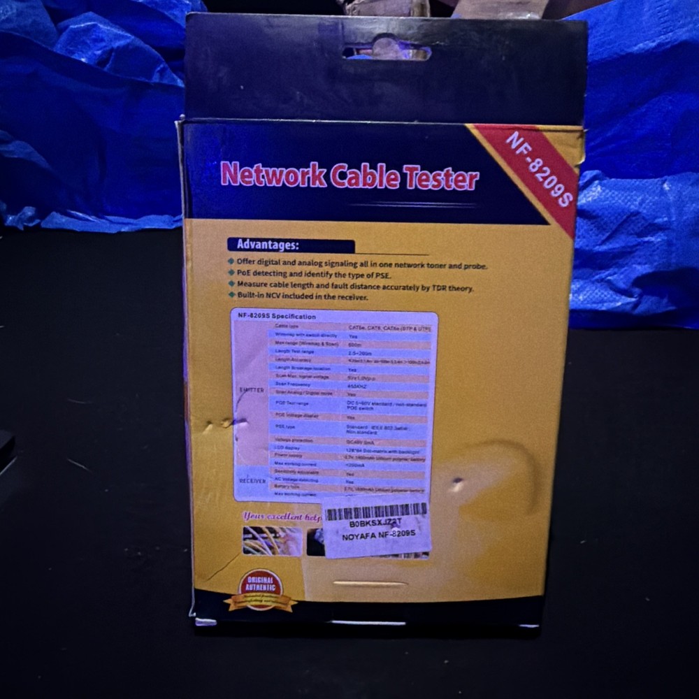 NF-8209S Network Cable Tester Digital POE Voltage Wire Tracker Measure Length