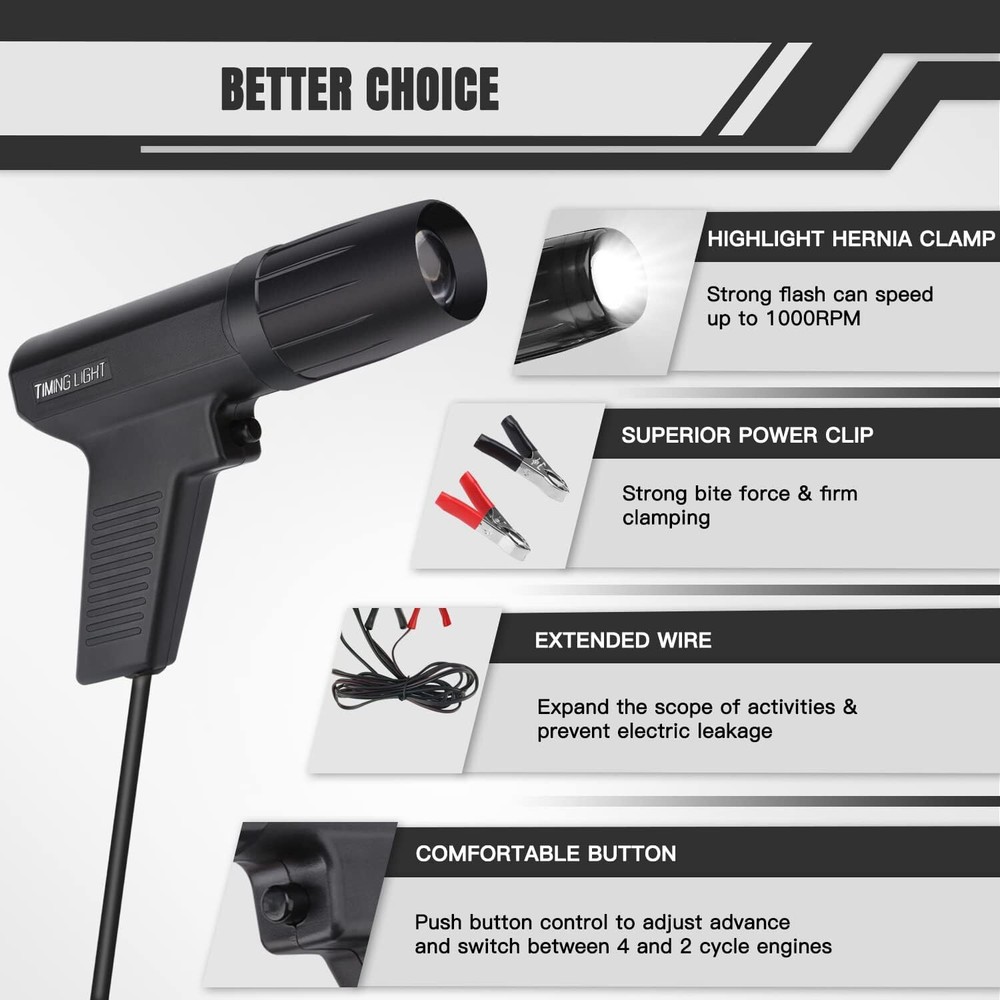 Ignition Timing Light Automotive Engine Ignition Inductive Timing Light Gun 12V