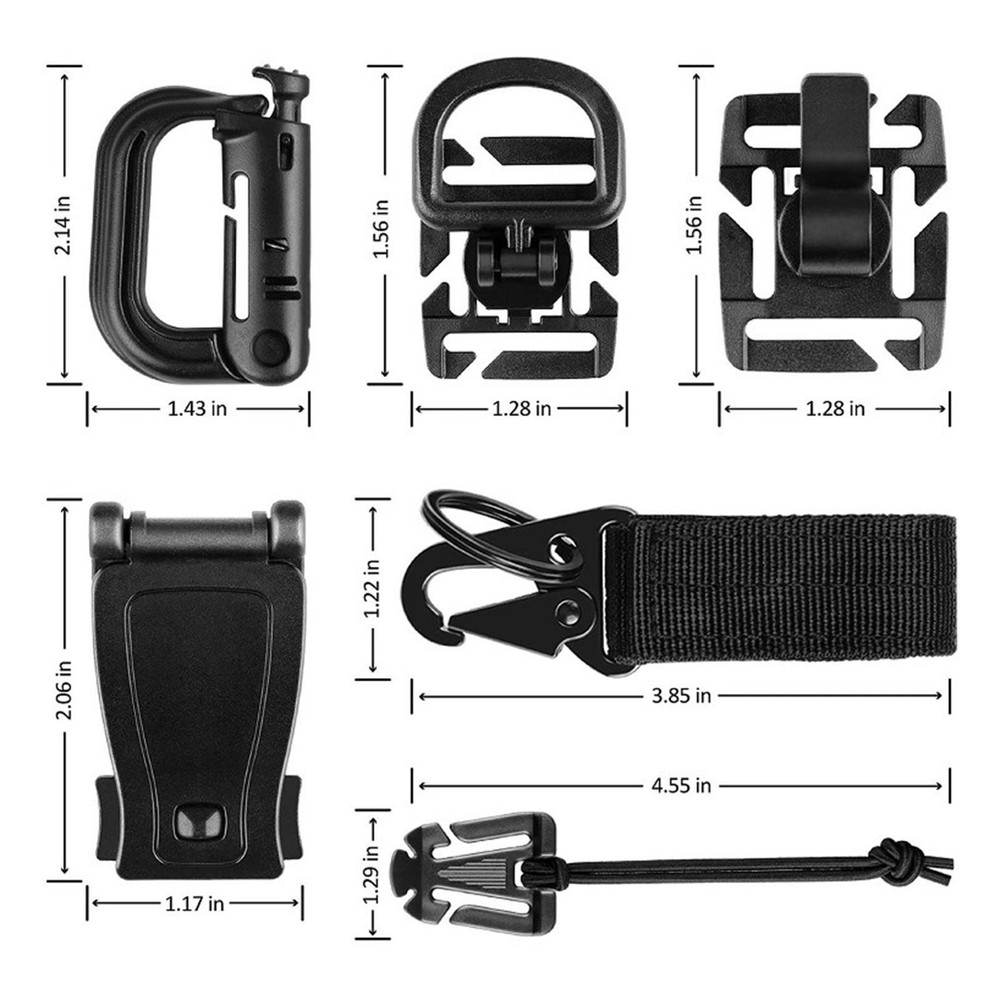 Malice Clips Ring Backpack 360 D Molle Bag Webbing Attachments Carabiner Molle