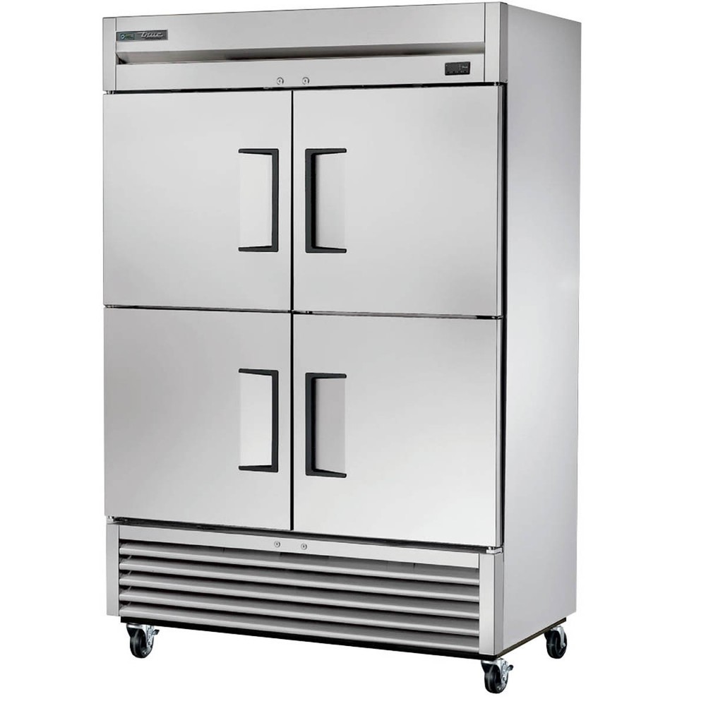 True T-49-4-HC 54" 2-Section Reach-In Refrigerator w/ 4 Solid Half Doors, Bot...